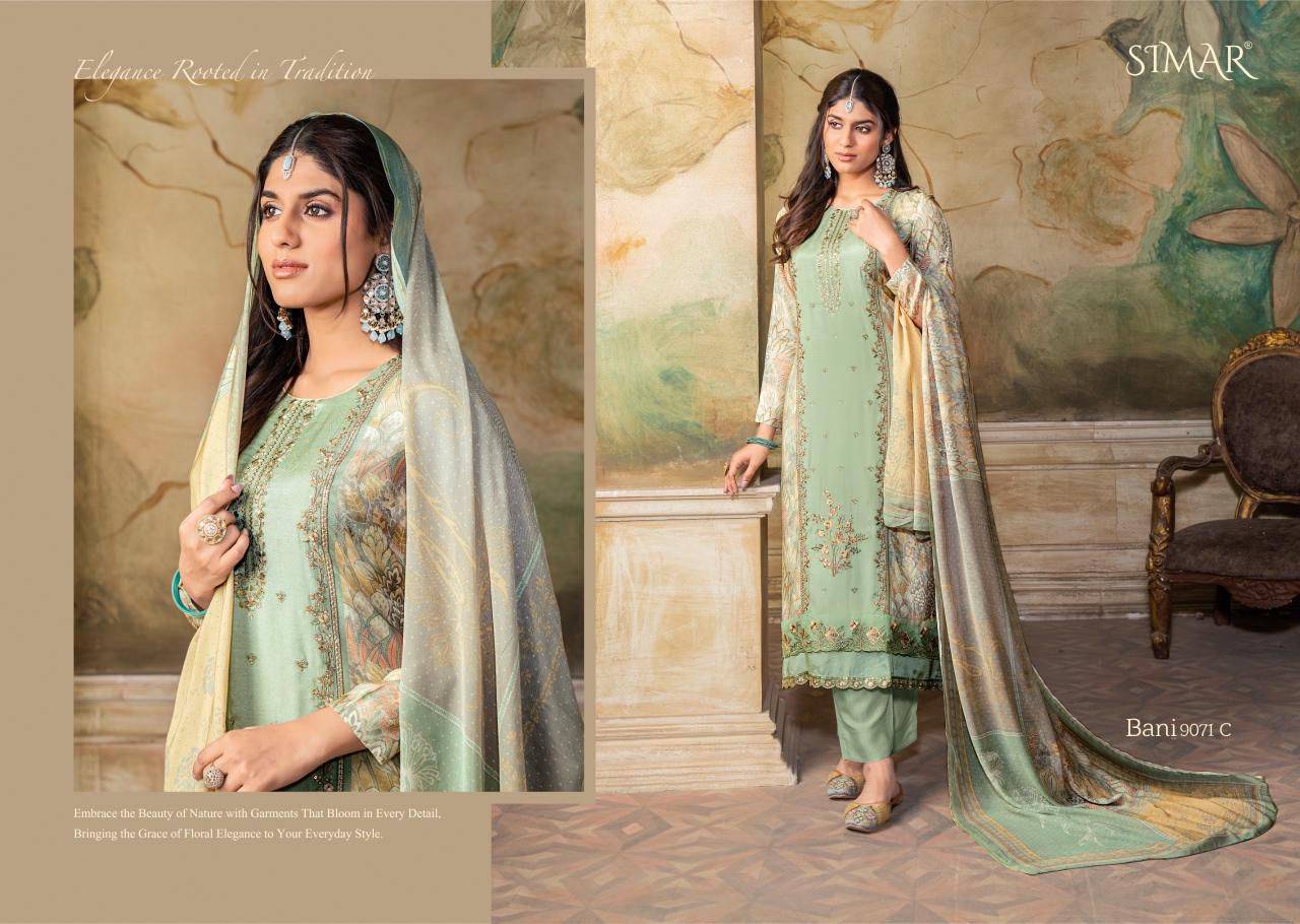 Bani Vol.02 By Glossy 9071 A TO 9071 D Beautiful Festive Suits Stylish Colorful Fancy Casual Wear & Ethnic Wear Pure lawn Dresses At Wholesale Price